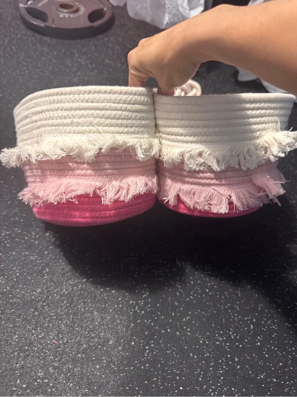 Kids Pink Ombre Fringe baskets